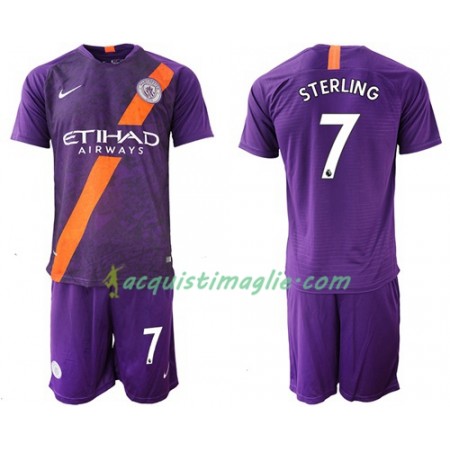 Divisa di Calcio Manchester City Sterling 7 Bambino Terza 2018/2019